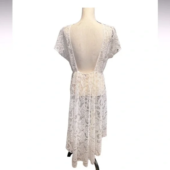 Victorias Secret Bridal Sleep Nightgown/ Beach Cover Up White Size M/L - Picture 4 of 8